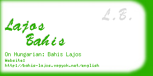 lajos bahis business card